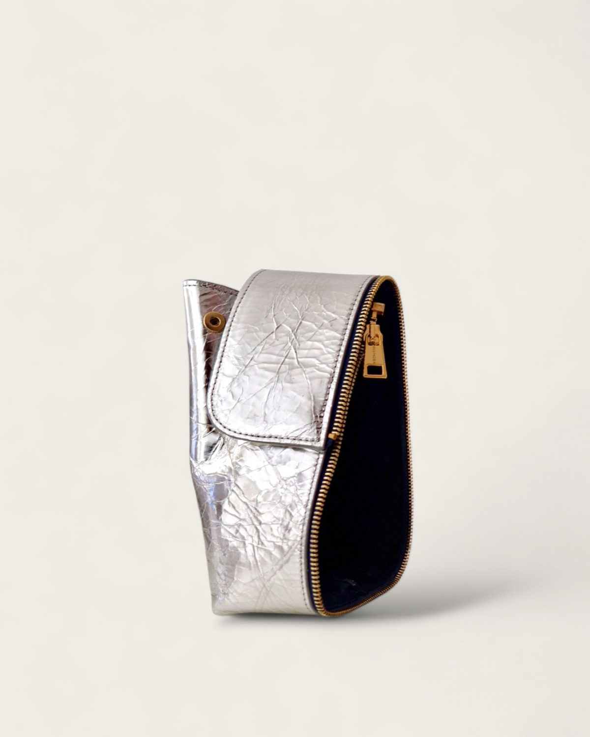 accessoire en cuir LGW, argenté métallisé et modulable pour le sac en cuir Invhera